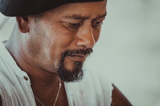 Close-up shot of man with goatee