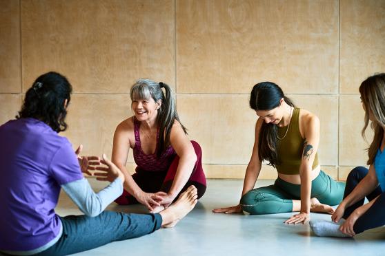 Women at a yoga class